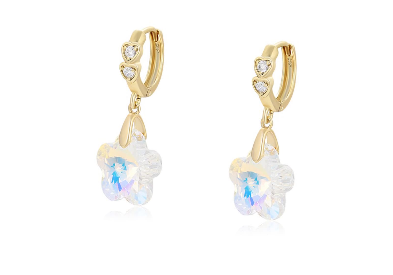 Crystal 14k Gold Color Earrings