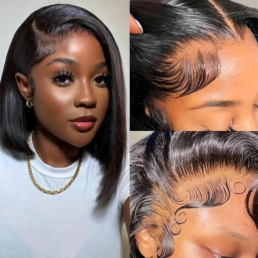 Cheap Price Short Bob Wigs Bone Straight Raw Vietnamese Wigs 13*4 10-18 Inch Glueless Straight Human Hair Wigs for Black Women