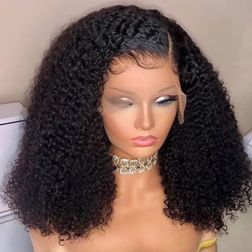 Afro Kinky Curly Short Bob Wig Glueless Lace Front Brazilian Virgin Hair Cheveux Natural Human Hair Wigs for Black Women Vendor