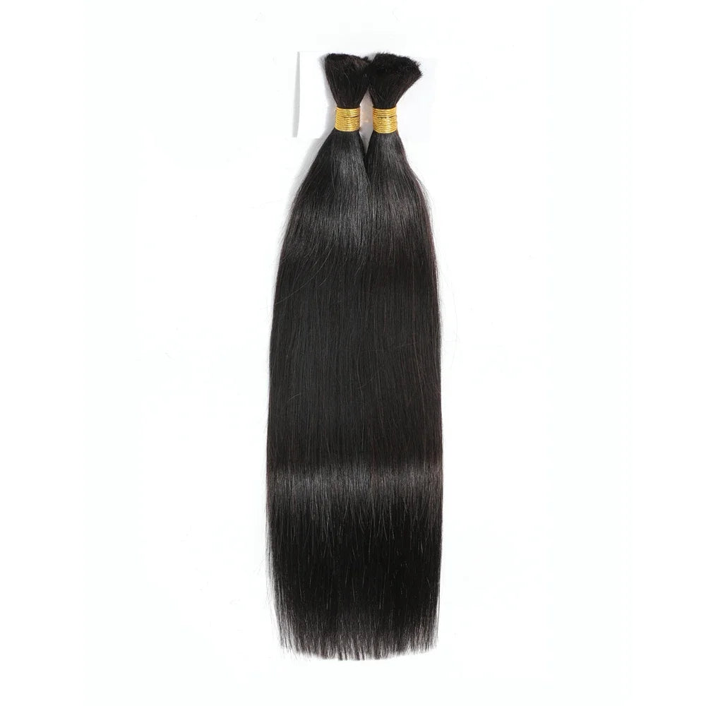 Hair Extensions Brazilian Hair Bulk Wholesale Single Weft Human Hair Blend for Braiding Pre Stretch Bulk Deep Wave
