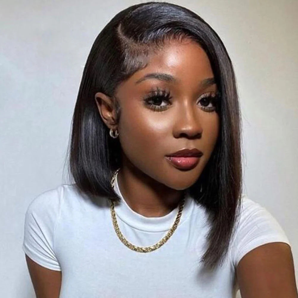 Cheap Price Short Bob Wigs Bone Straight Raw Vietnamese Wigs 13*4 10-18 Inch Glueless Straight Human Hair Wigs for Black Women