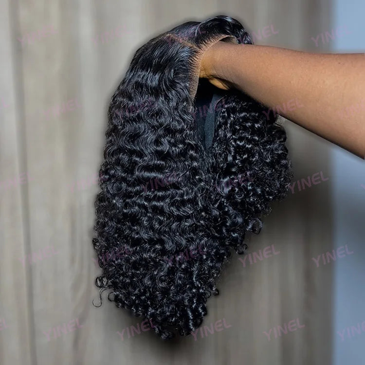 8 Inch Frontal Glueless Wigs Human Hair Pre Plucked Wear and Go Vietnam Hair Luxury Wigs Deep Curly Burmese Pre Cut Lace